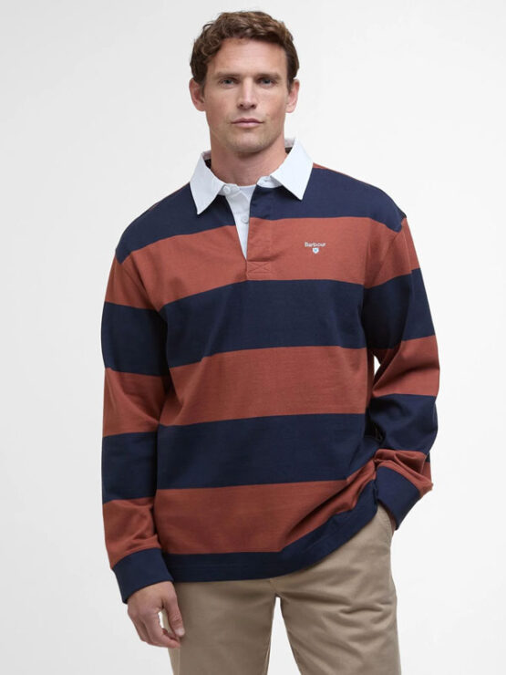 Barbour Broome Rugby Shirt Navy / Rust